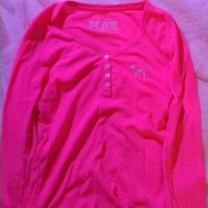 PINK, neon pink, sleep top, Medium, lightly used